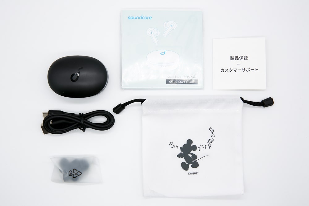 【付属品】ミッキー 完全ワイヤレスイヤホン Soundcore Life P2 Mini